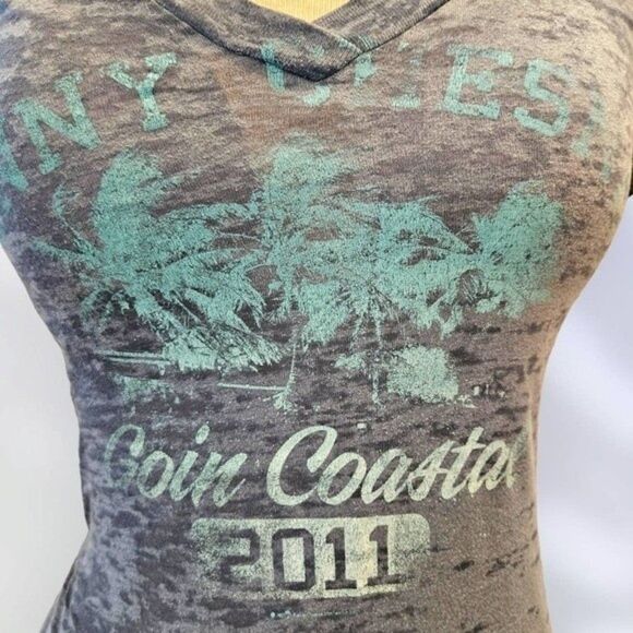 Kenny Chesney 2011 Country Concert Tour Graphic Long Slim Fit Baby Tee - Sz S - Picture 2 of 5